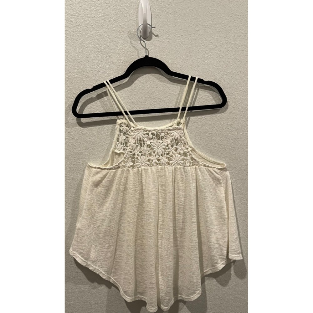 KIMCHI BLUE Cream Lace Tank Top